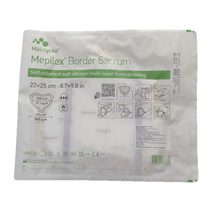 Mepilex Border Sacrum Foam Dressing, 8.7 x 9.8 Inch - Each - Image 1