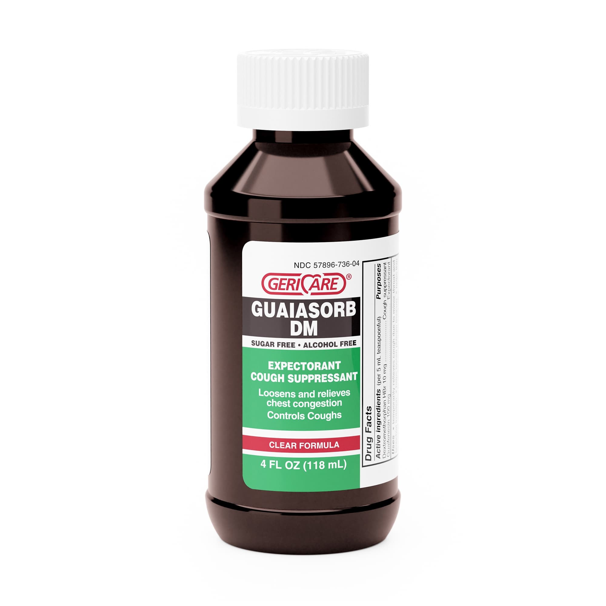 Geri-Care Guaifenesin-Dextromethorphan HBr Cold and Cough Relief, 4 oz Bottle - Each - Image 1