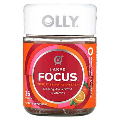 OLLY, Laser Focus Gummies, Berry Tangy Tangerine - Bottle of 36 - Image 1