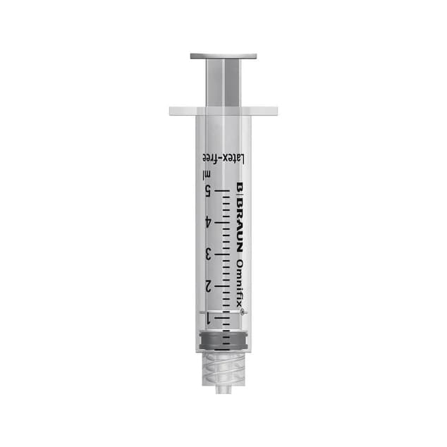 Omnifix General Purpose Syringe Without Safety Luer Lock Tip, Translucent Barrel, Pouch, 5 mL - Case of 2000 - Image 1