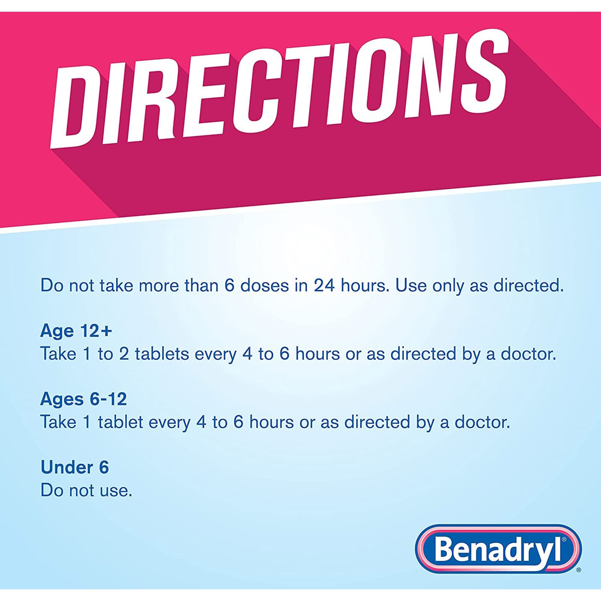 Benadryl Allergy Relief Tablet, 25 mg - Box of 24 - Image 7