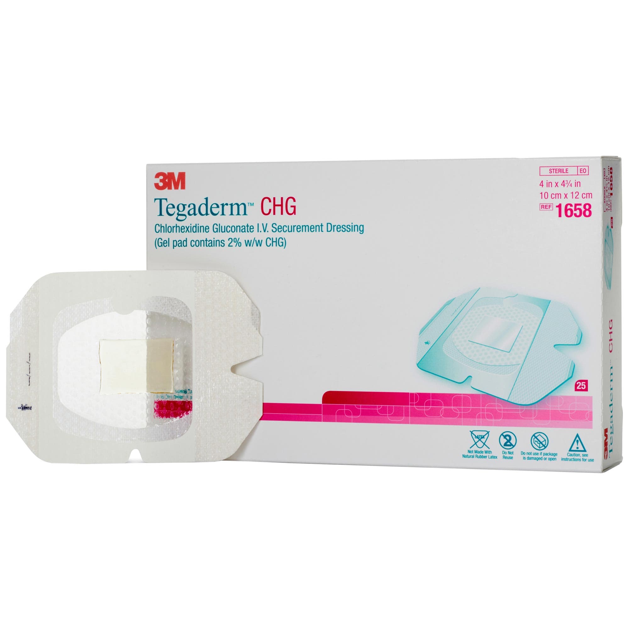 3M Tegaderm CHG IV Securement Dressing, 10 x 12 cm - Box of 25 - Image 1
