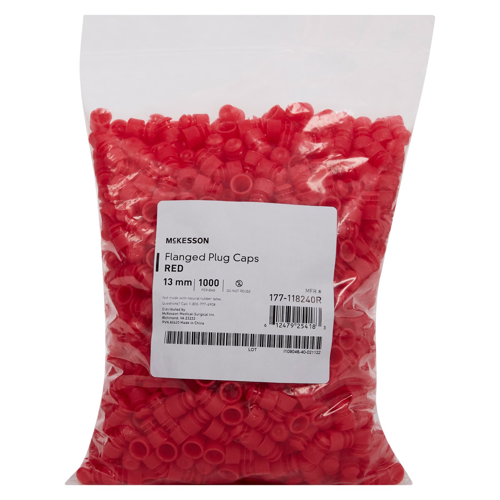 McKesson NonSterile Tube Closure For Use with 13 mm Blood Drawing Tubes, Flanged Plug Cap - Image 2