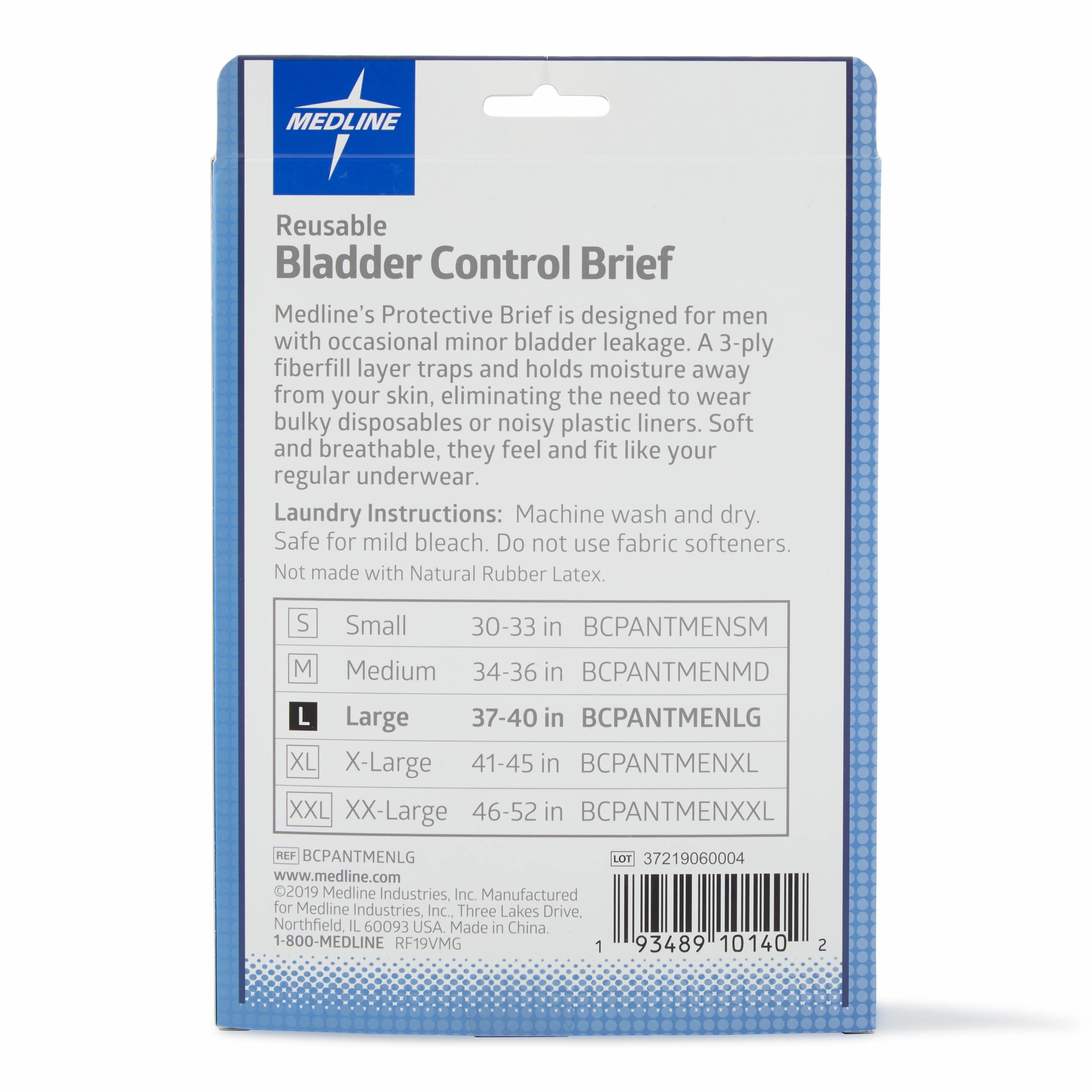 Medline Reusable Bladder Control Men's Brief - Image 3