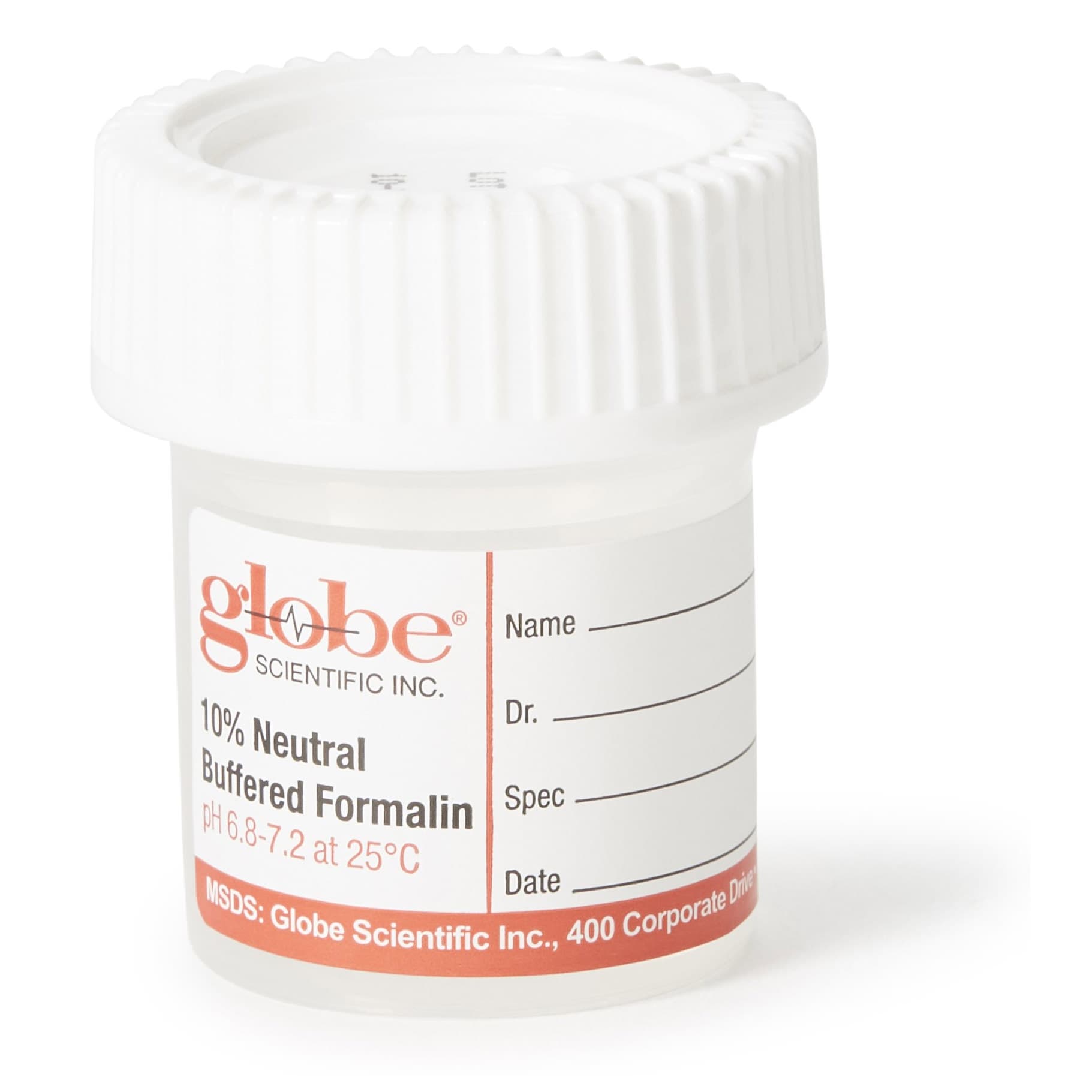 Globe Click-It Prefilled Formalin Container - Image 1