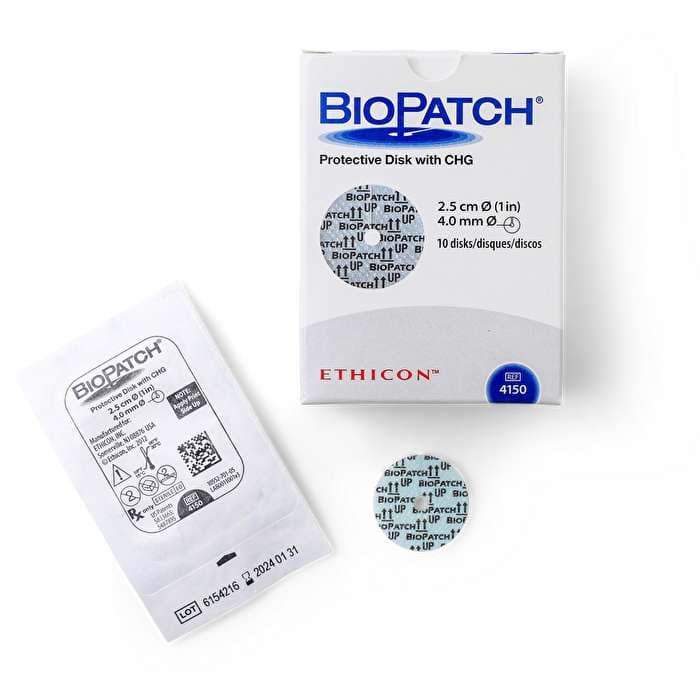 Johnson and Johnson Biopatch Antimicrobial Dressing, 1 Inch 4mm - Box of 10 - Image 1
