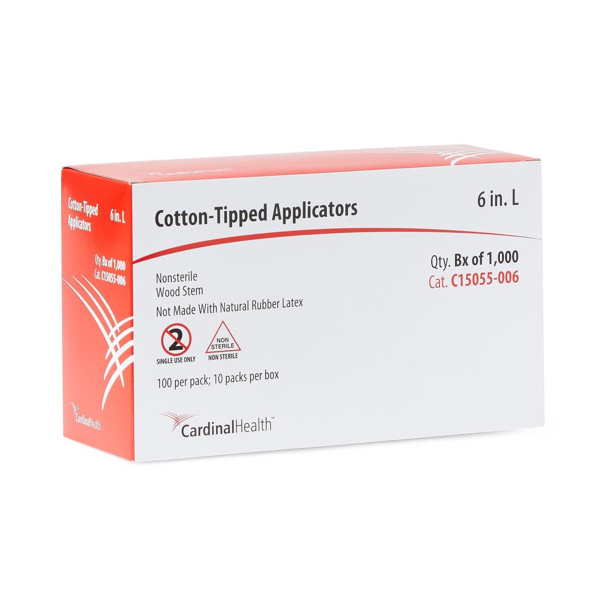 Cardinal Health Wood Shaft Cotton-Tip Applicator, Non Sterile, 6 Inch - Image 2