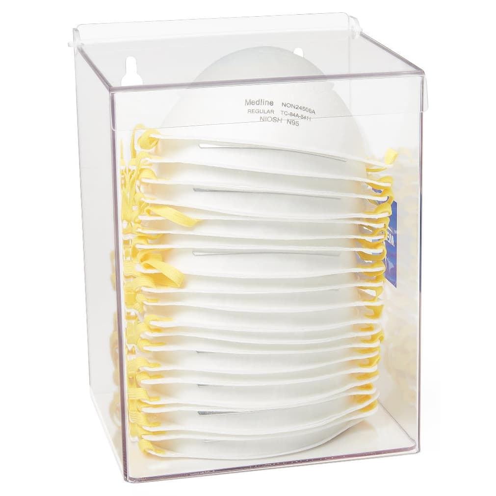 Medline Cone Mask Dispenser with Lid, Clear - Case of 6 - Image 2