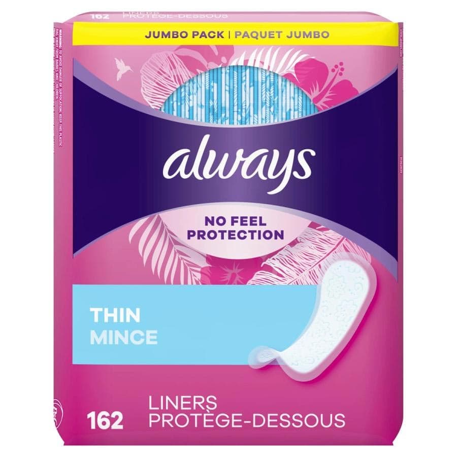 Always Thin Daily Panty Liners, Light Absorbency - Package of 162 - Image 1