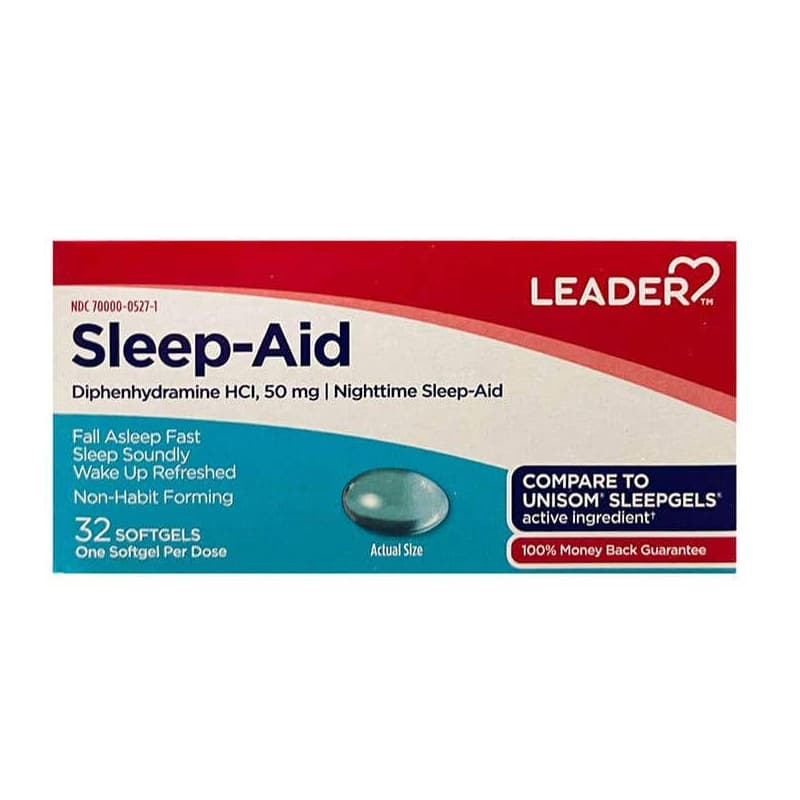 Leader Extra Strength Sleep Aid Gelcaps, 50 mg, 32 Count - Each
