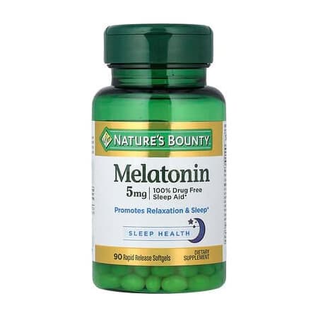 Nature's Bounty Melatonin Softgels, 5mg - Bottle of 90