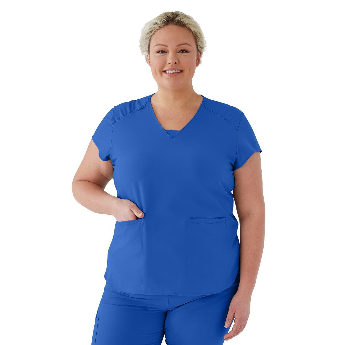 Medline Monroe AVE Women's Scrub Top, Royal Blue, 3XLarge - Image 1