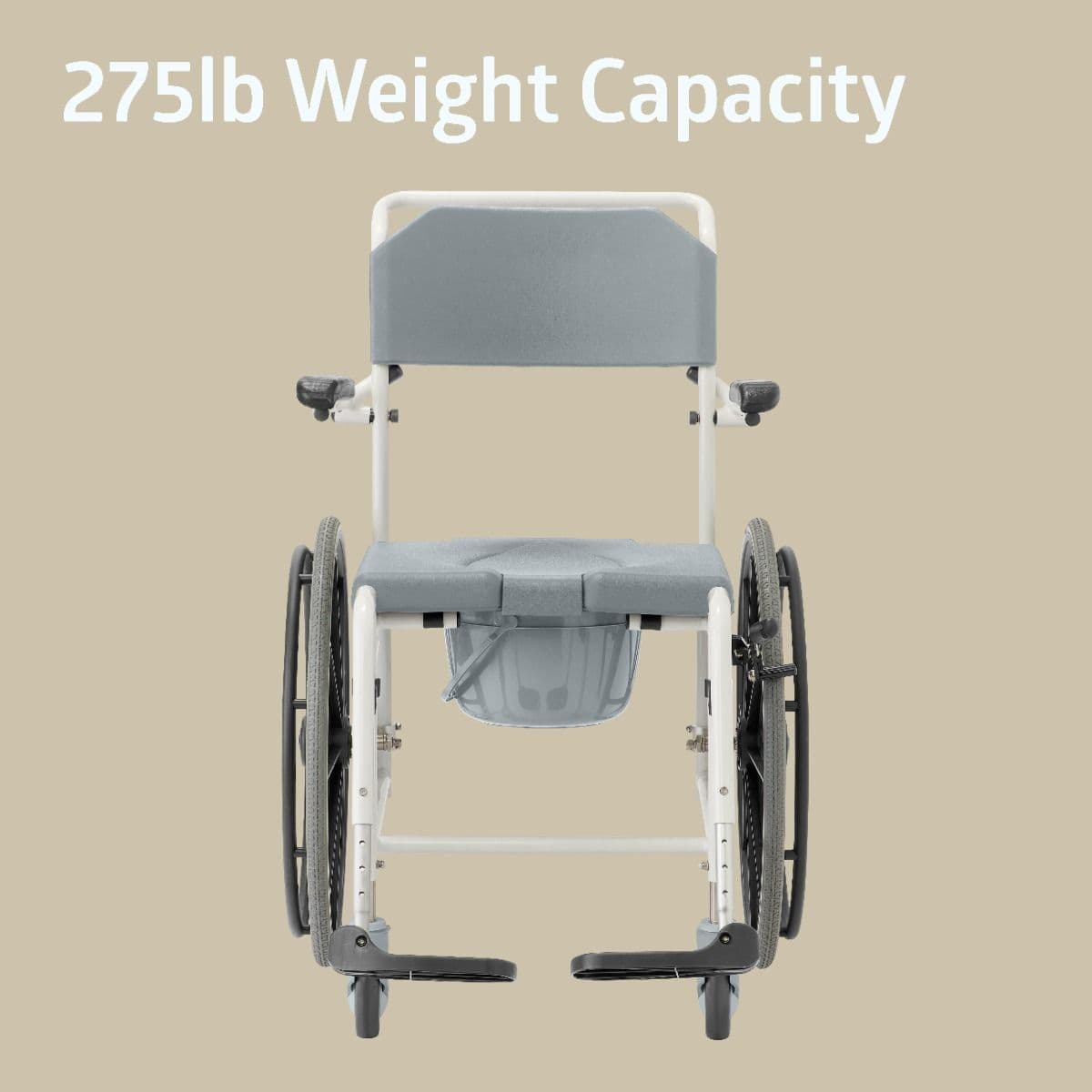 Medline Aluminium Shower Commode Wheelchair - Image 4