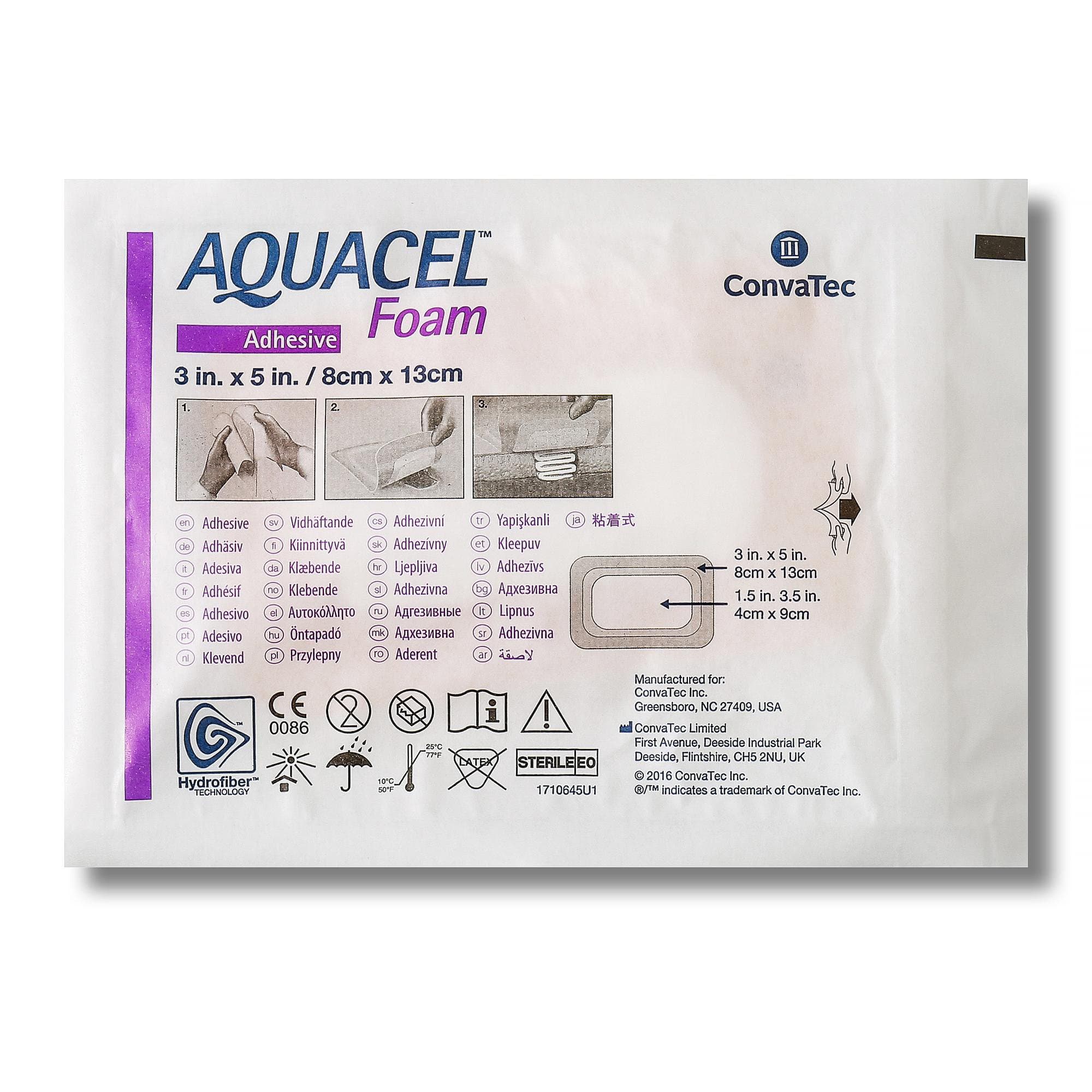 ConvaTec Aquacel Adhesive Foam Dressing, 3 x 5 Inch - Each - Image 1