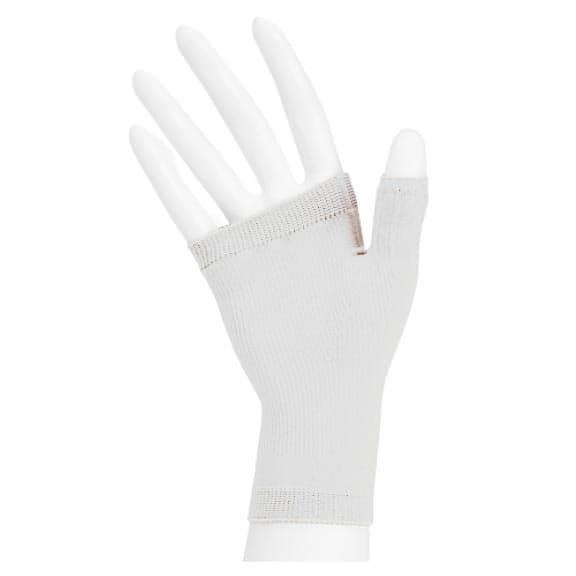 Juzo Soft Seamless Compression Gauntlet, Large, White, 20-30mmHg, Left Hand - Image 1