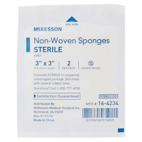 McKesson Polyester Nonwoven Sponge, 4-Ply, 3 x 3 Inch - Package of 2 - Image 1