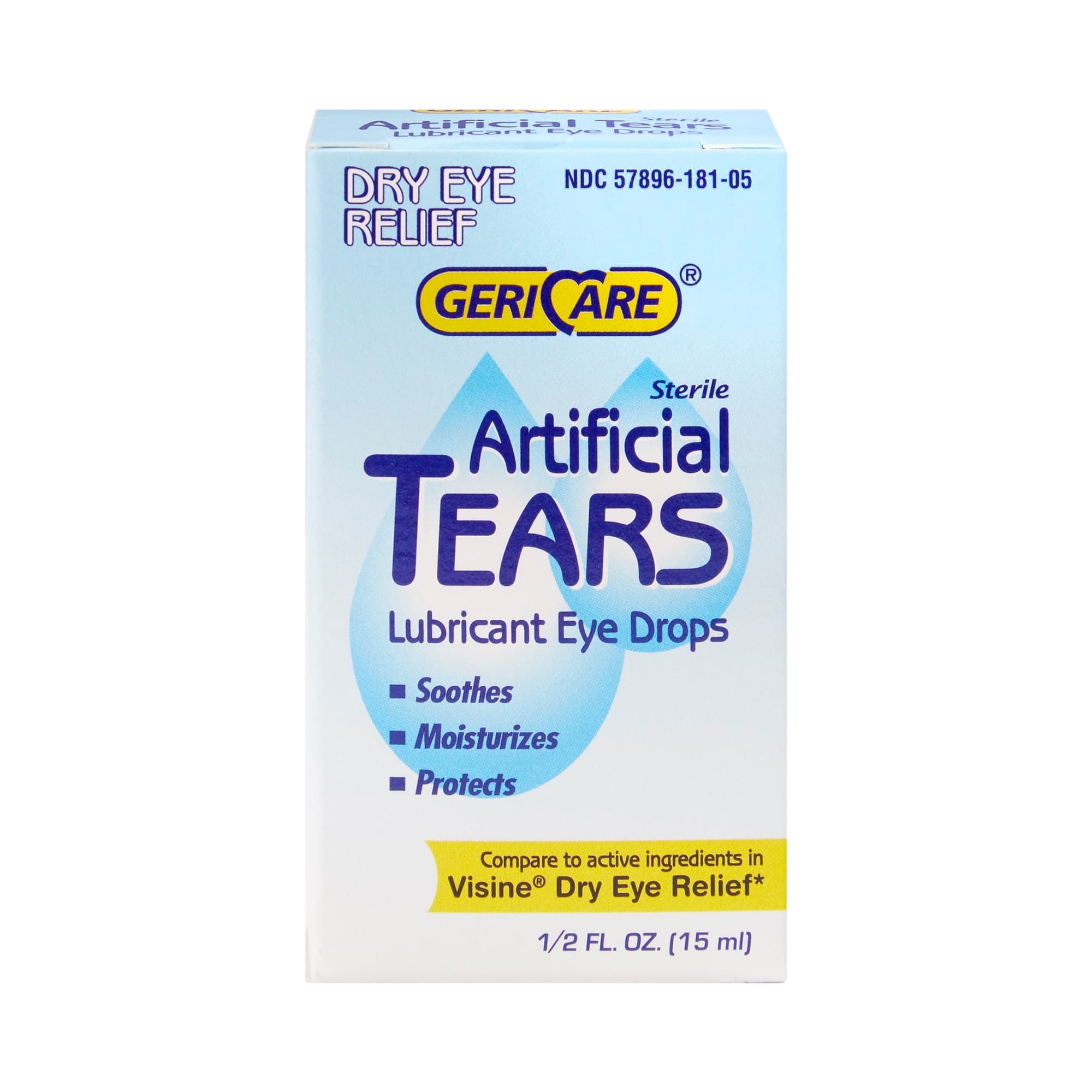 GeriCare Sterile Artificial Tears Lubricant Eye Drops, 0.5 oz - Image 2