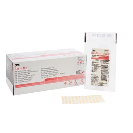 3M Steri-Strip Skin Closure Strip, Reinforced Strip, 1/4 x 3 Inch - Case of 200 - Image 1