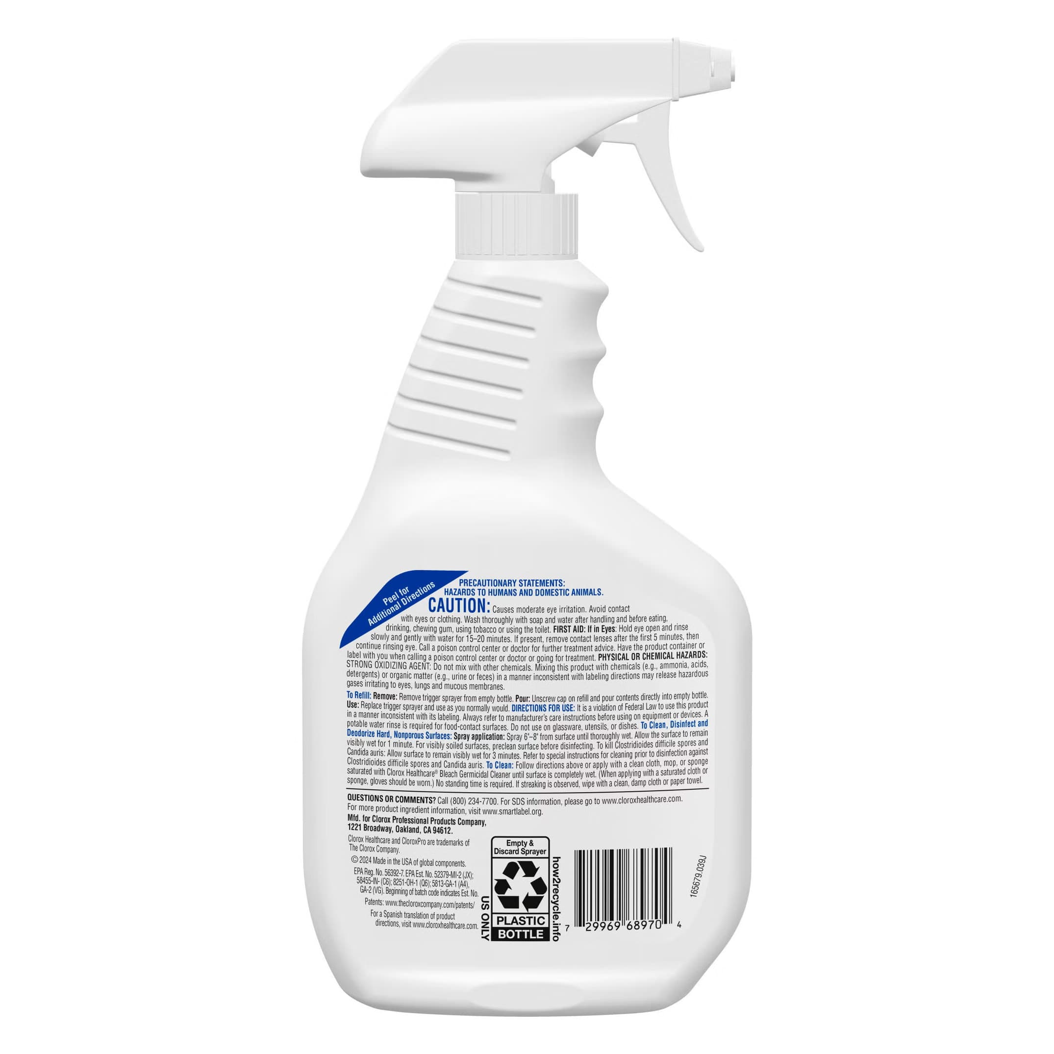 Clorox Healthcare Bleach Germicidal Surface Disinfectant Cleaner Bottle - Image 2