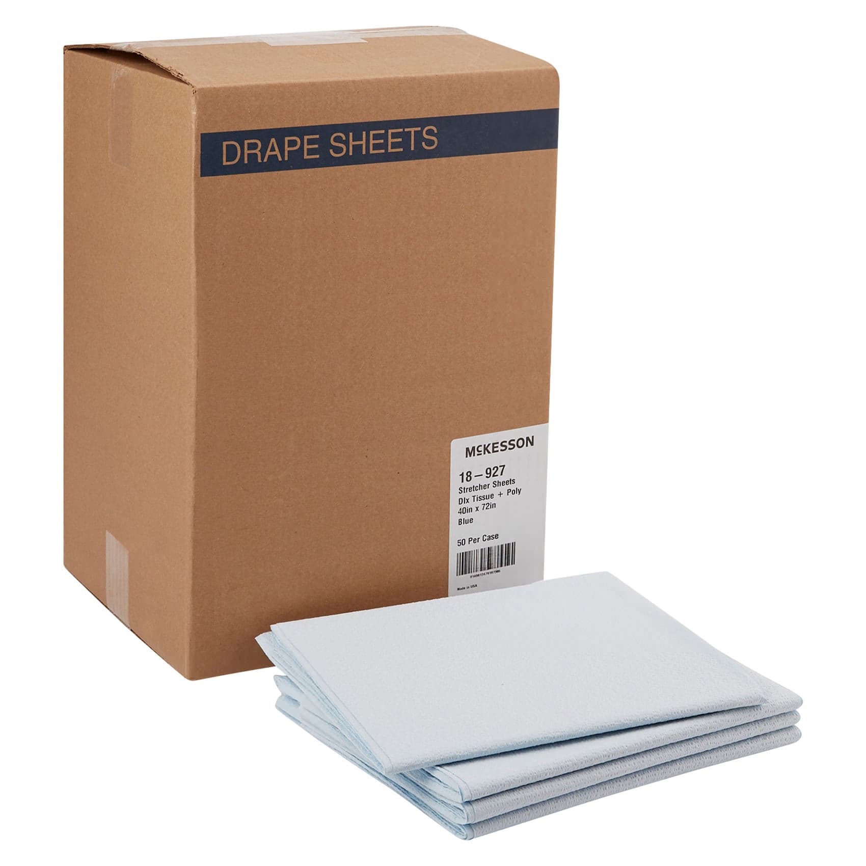 McKesson Disposable Stretcher Sheets, 40 W x 72 L Inch - Case of 50 - Image 1