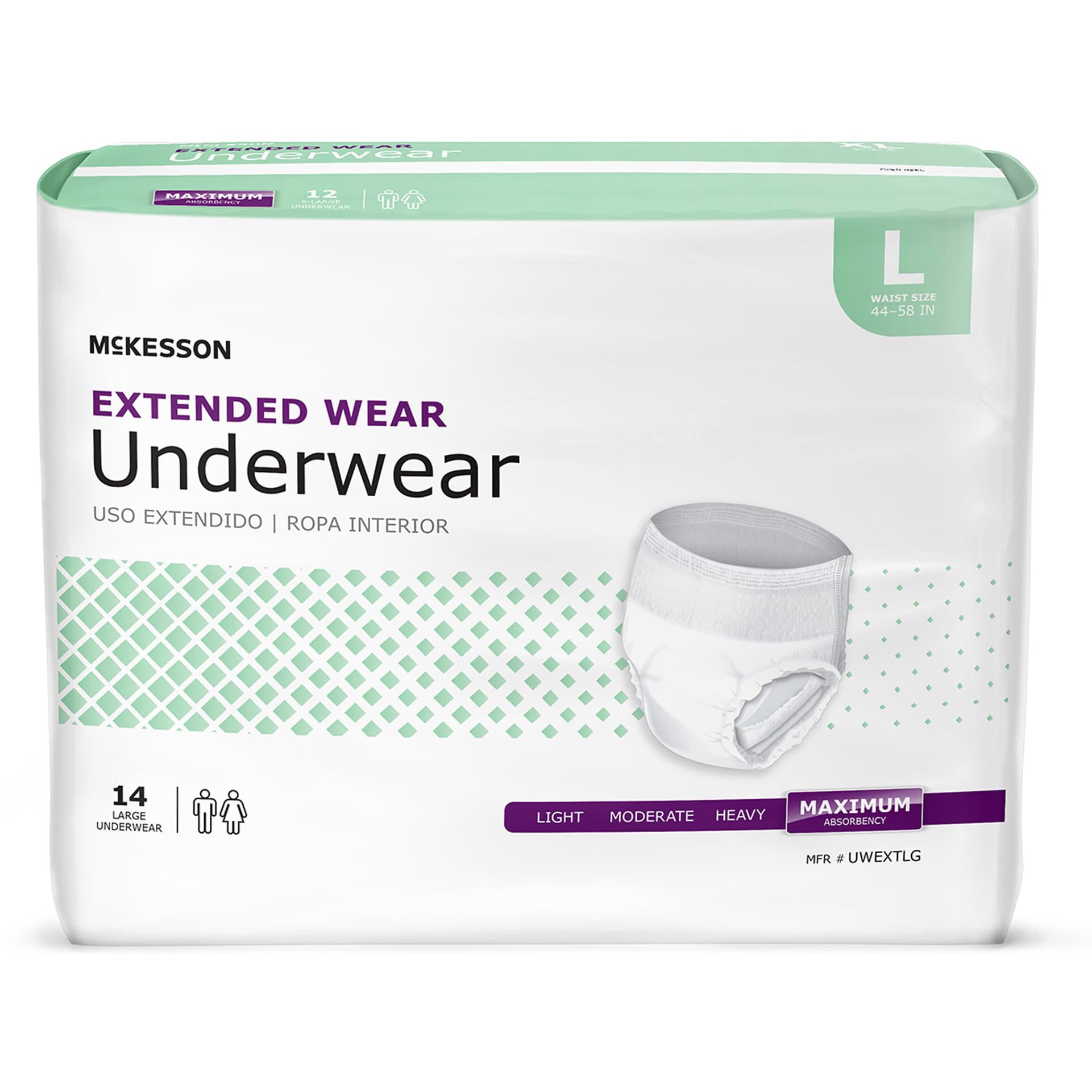 McKesson Extended Wear Incontinence Underwear, Large - Bag of 14 - Image 1
