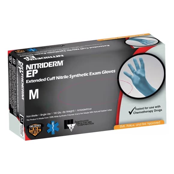 NitriDerm EP Nitrile Exam Gloves, Medium - Case of 1000 - Image 1