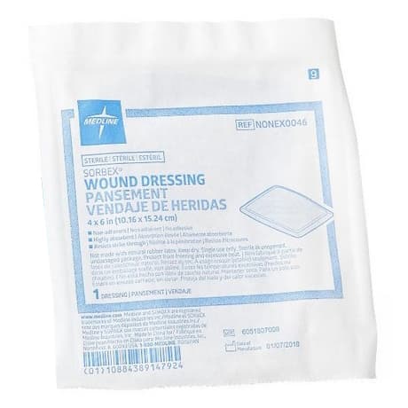 Medline Sorbex Sterile Absorbent Dressing, 4 x 6 Inch - Image 1