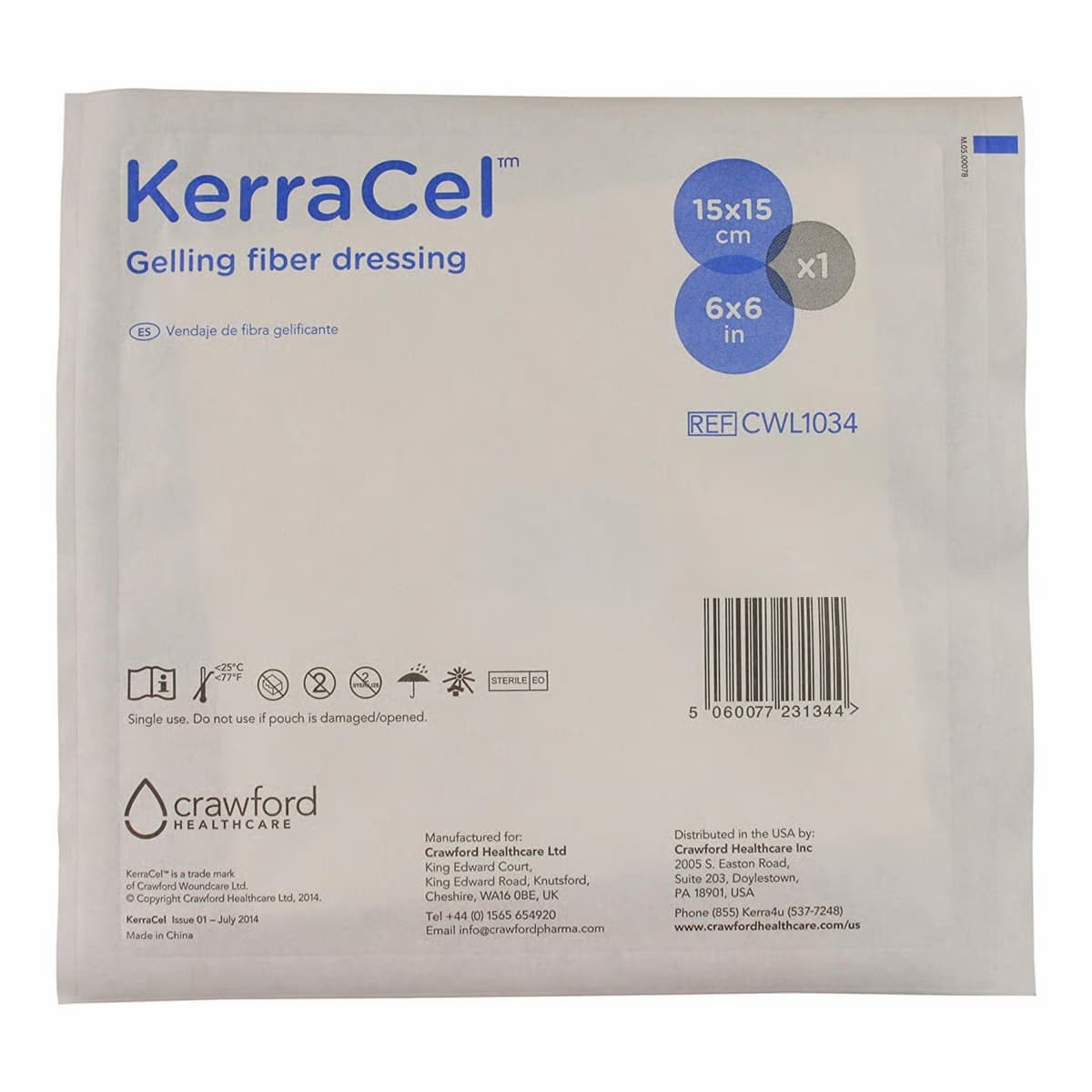 KerraCel Absorbent Gelling Fiber Dressing, 6" x 6" - Image 1