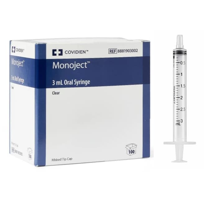 Monoject Oral Medication Syringe, 3 ml - Box of 100 - Image 1