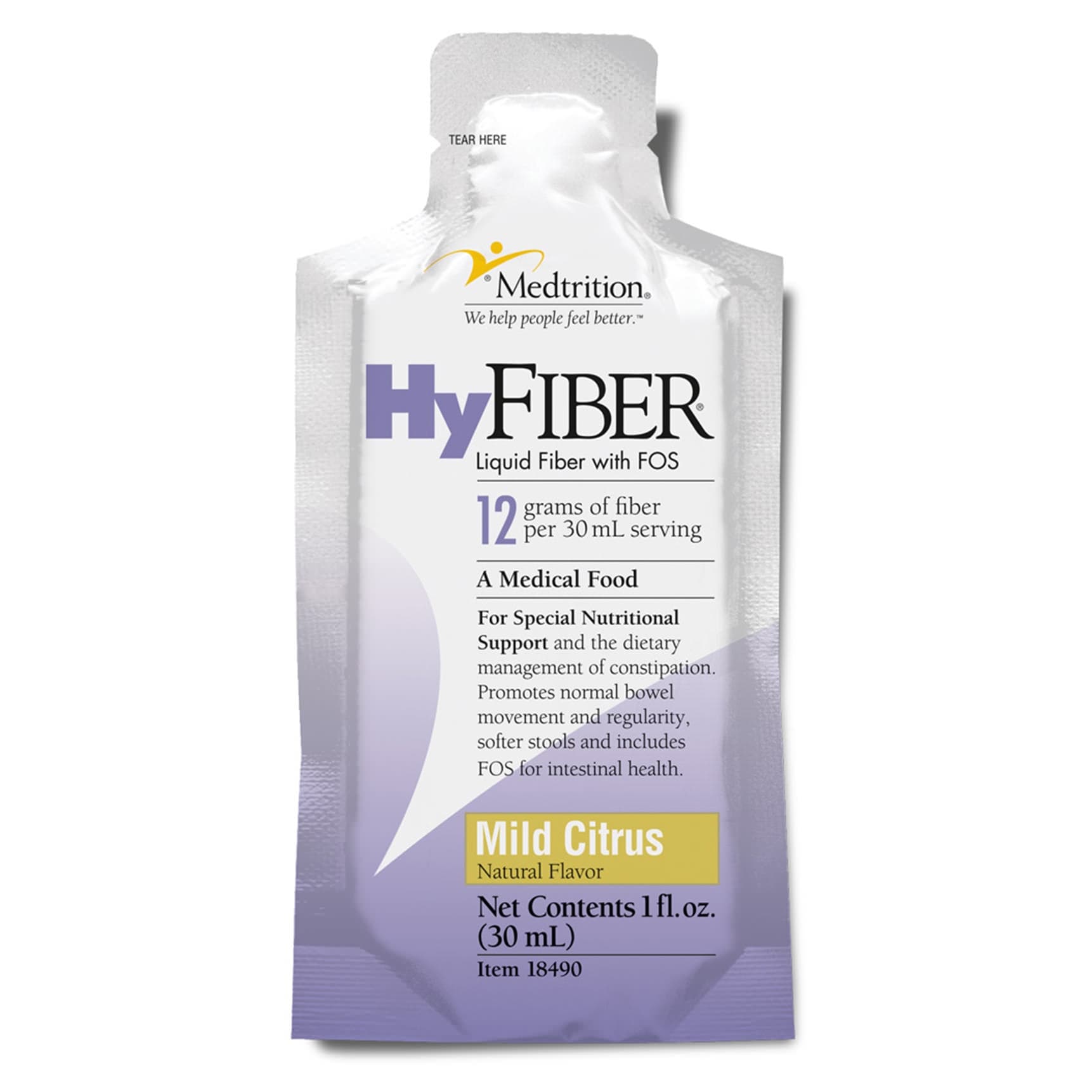 HyFiber with FOS Oral Supplement, Citrus, 1 oz Packet - Case of 100 - Image 1