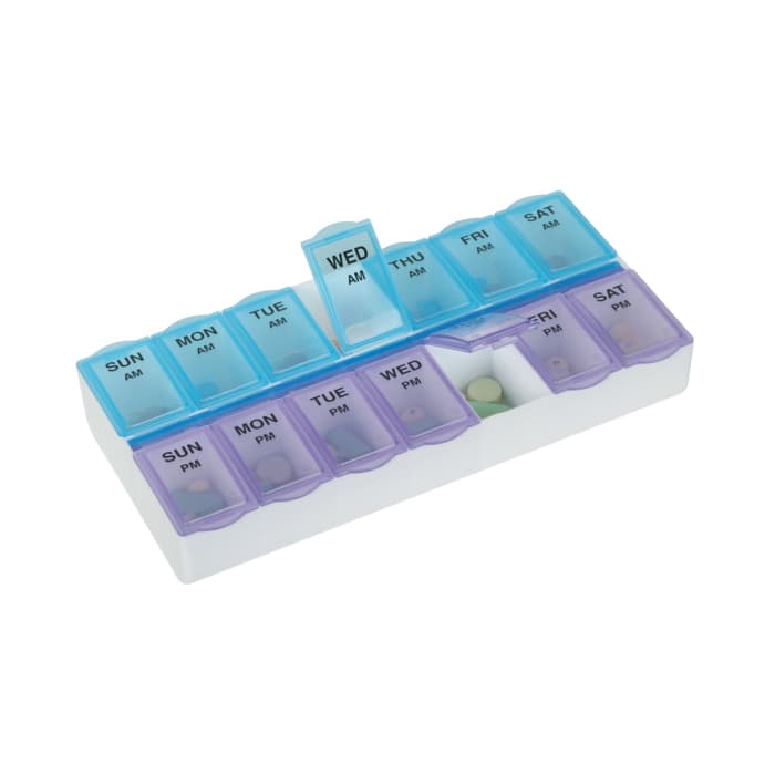 Apothecary Ezy Dose Products Pill Organizer 2 Dose, 5/8 x 1-1/4 x 7-1/4 Inch - Each - Image 1