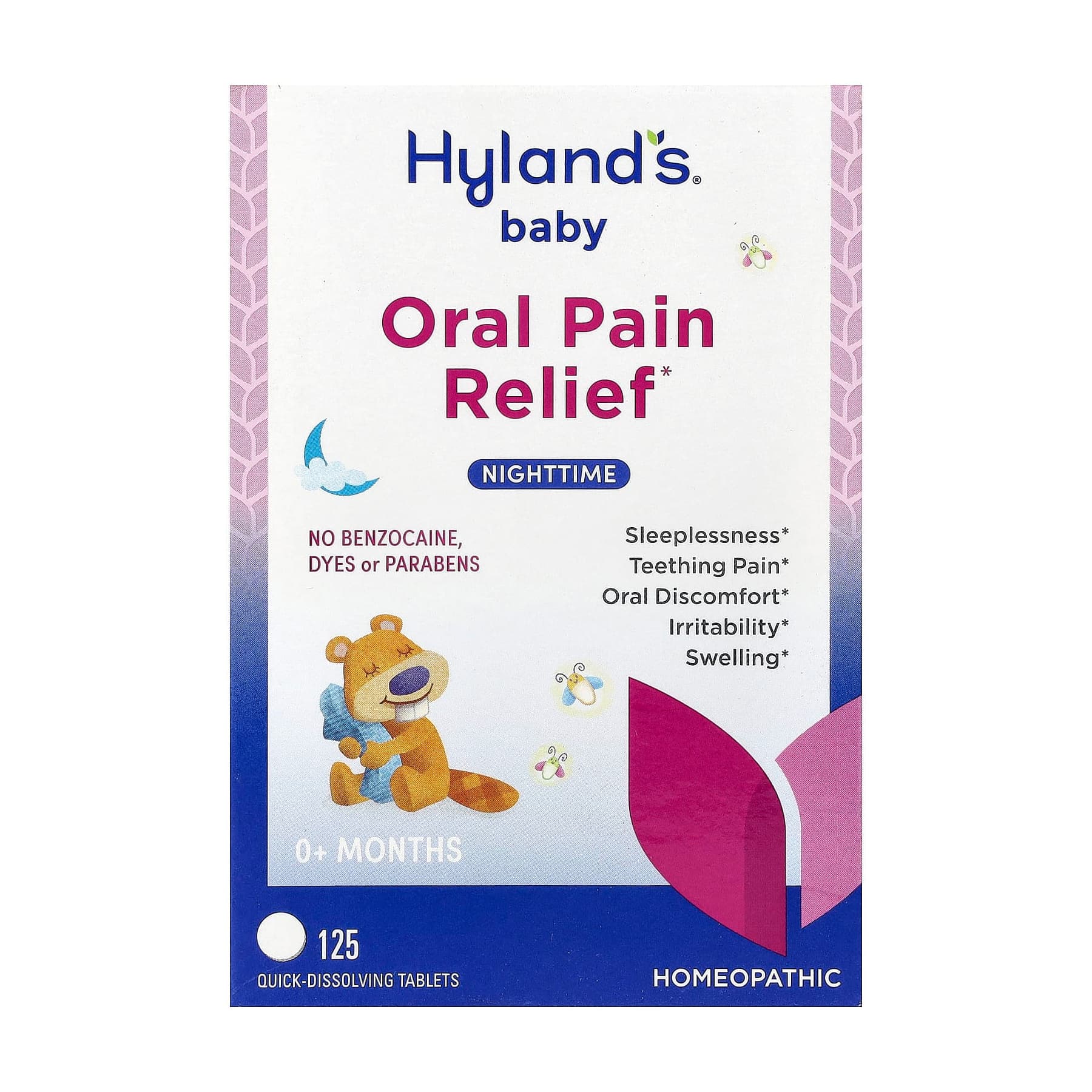 Hyland's Baby Nightime Oral Pain Relief Tablets - Bottle of 125 Tablets - Each