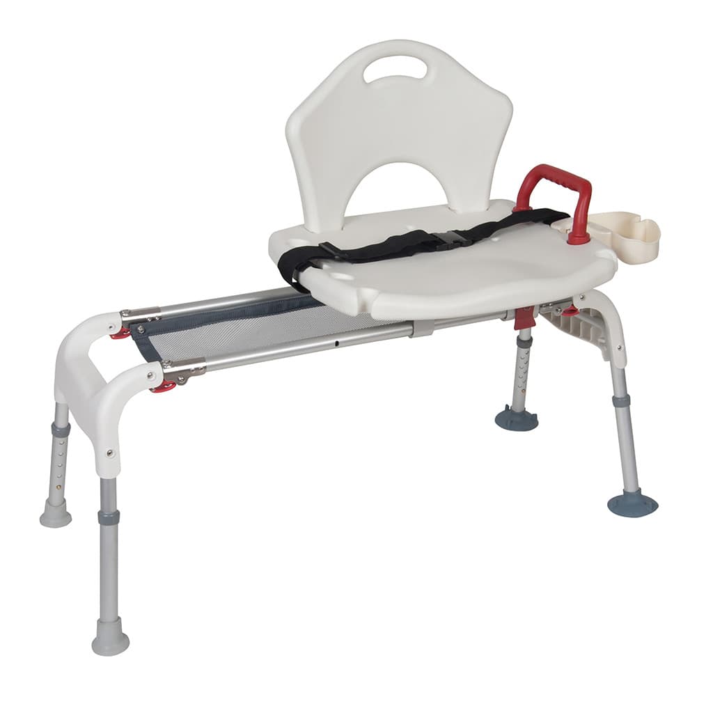 Drive folding universal sliding transfer bench