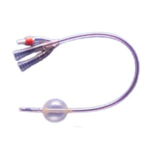 Soft Simplastic 3-Way Foley Post-Op Indwelling Catheters, 18 Fr, 16", 30 cc - Box of 10 - Image 1