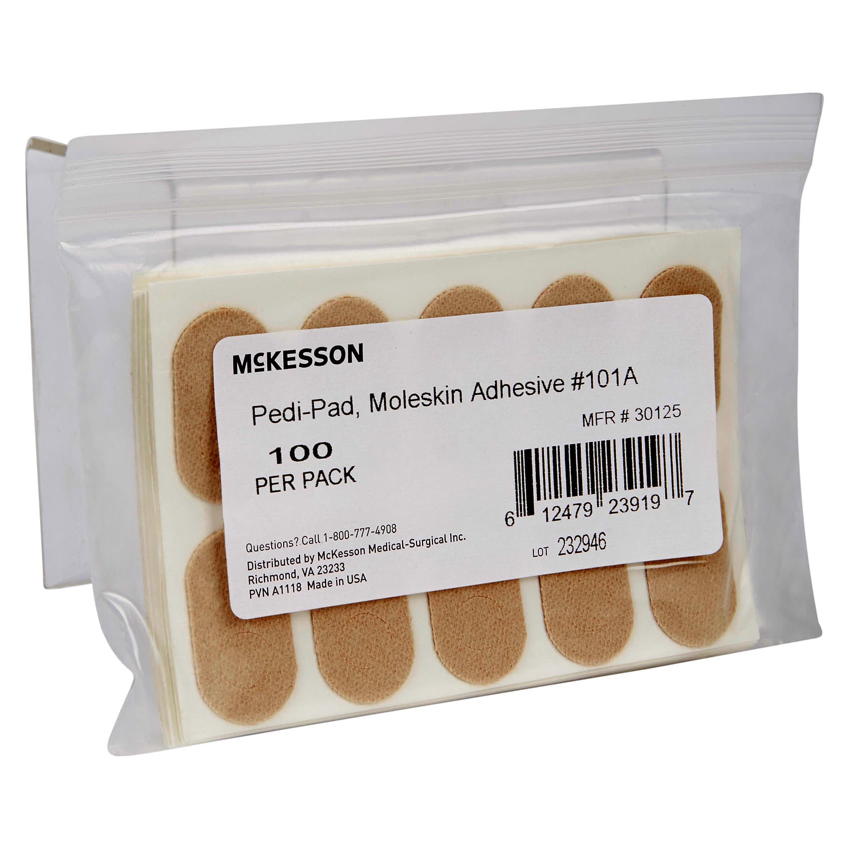 McKesson Pedi-Pad Adult Protective Pad Adhesive Foot Beige - Image 2