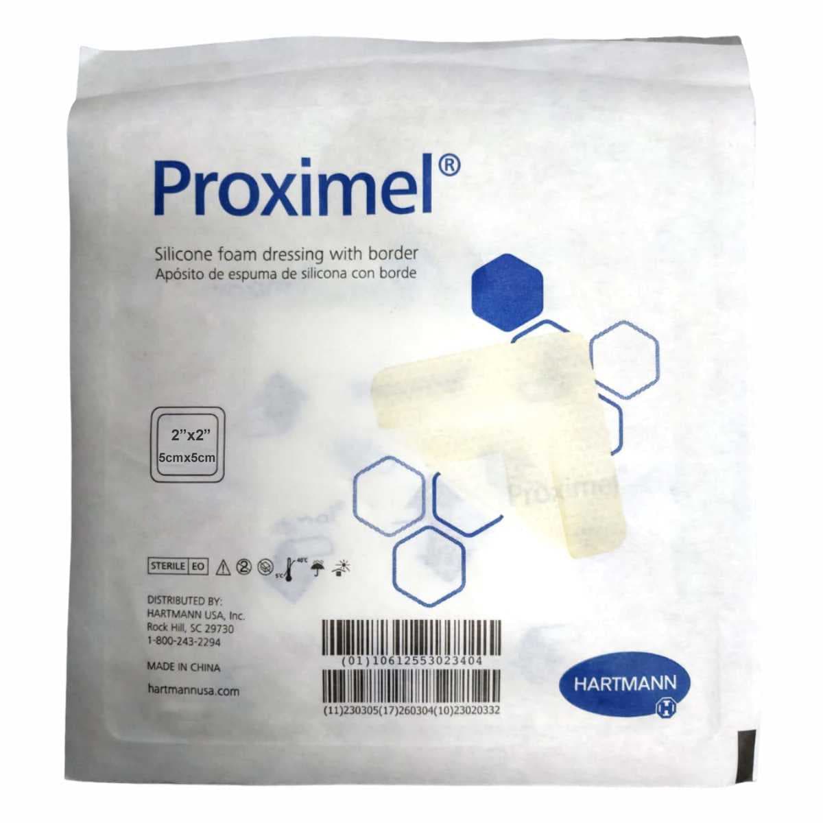 Proximel Silicone Foam Dressing with Border, 2 x 2 Inch - Each - Image 1