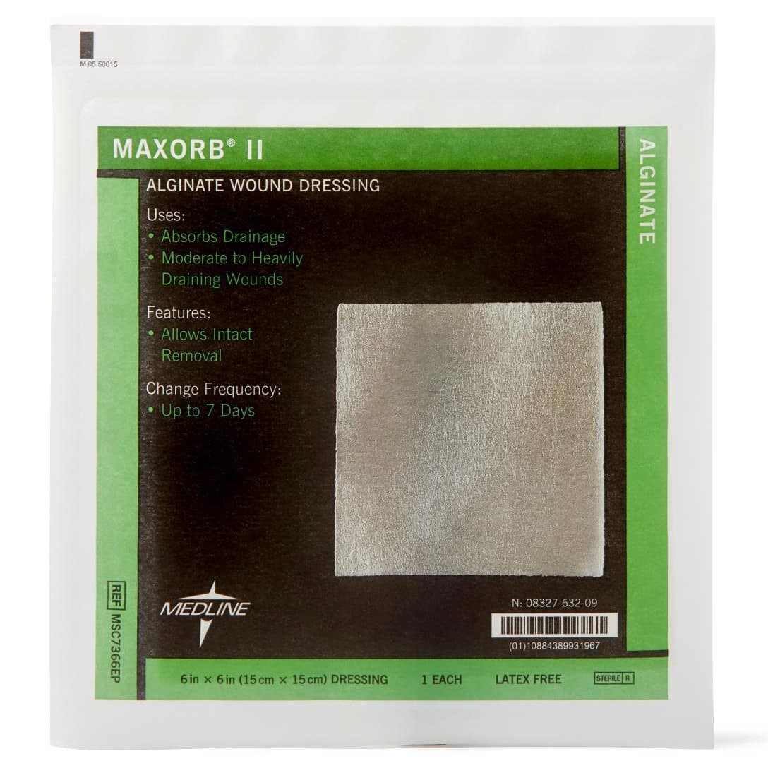 Maxorb II Alginate Wound Dressing, 6 x 6 Inch - Each - Image 1