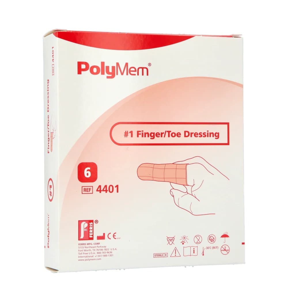 PolyMem Finger and Toe Foam Dressing, Small, 1.8 to 2.2 Inch - Case of 30 - Image 1