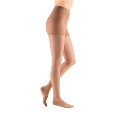 Mediven Sheer & Soft Compression Pantyhose 15-20mmHg Closed Toe, Petite, Natural, Size III - Pair - Image 1