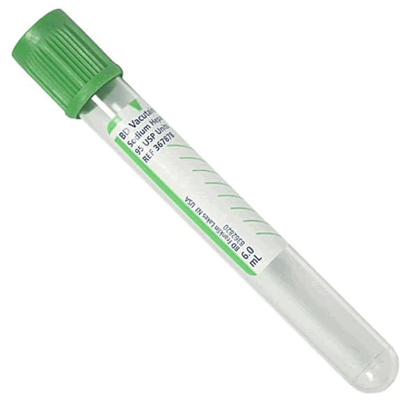 BD Vacutainer Sodium Heparin Tubes, 13 x 100 mm, 6 mL - Case of 1000 - Image 1