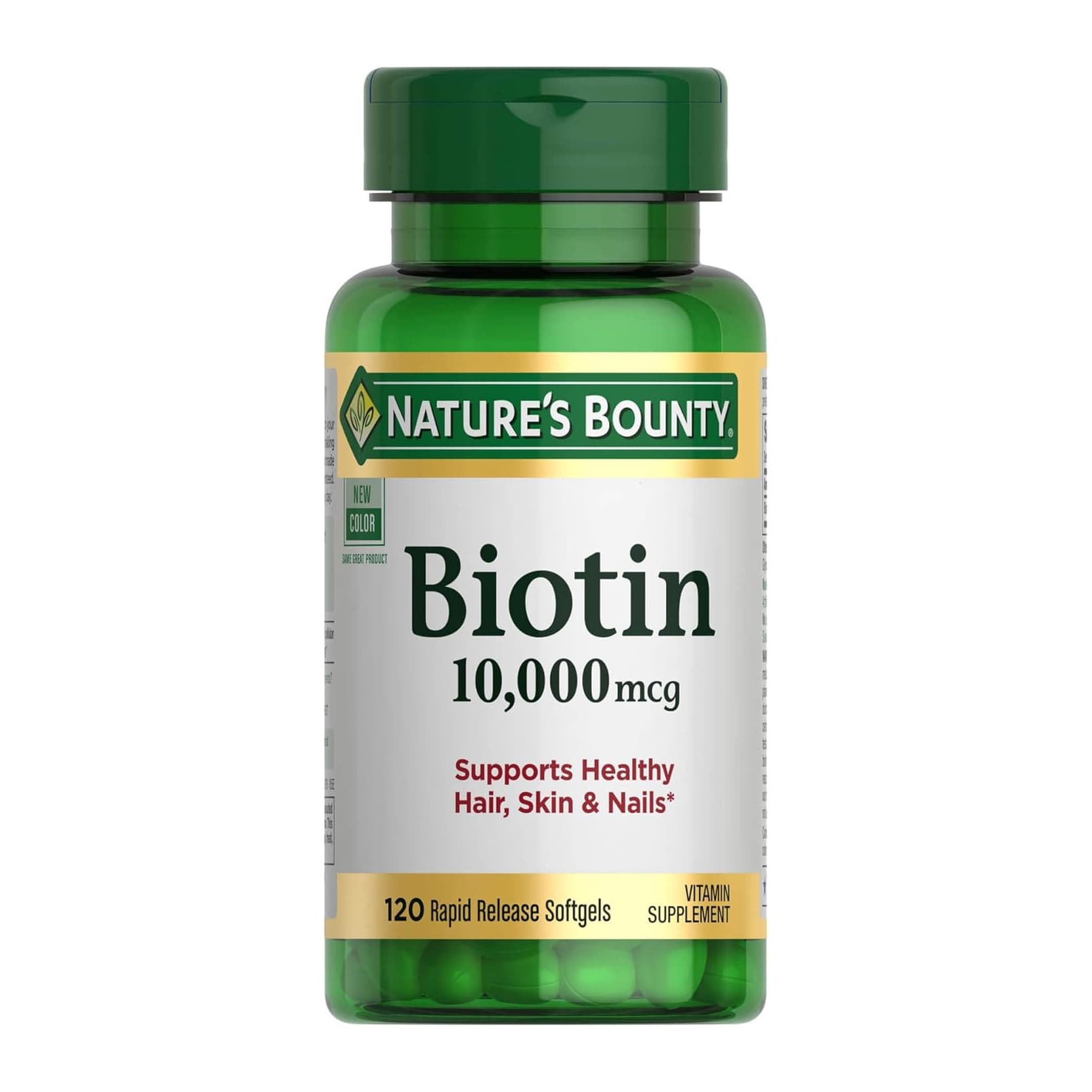 Nature's Bounty Biotin Softgels, 10,000 mcg - Bottle of 120