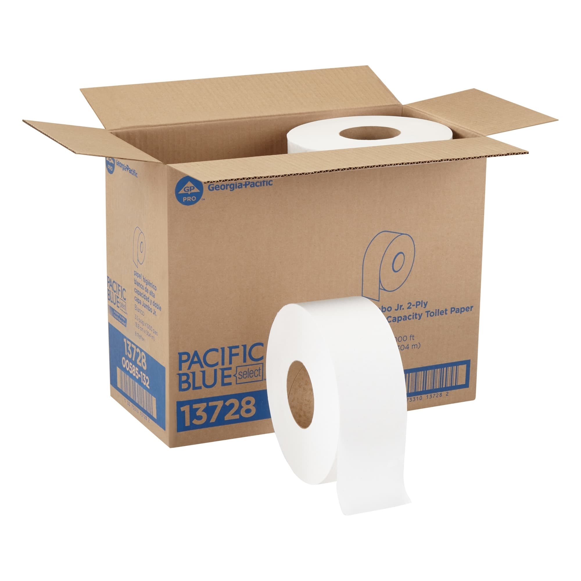 Pacific Blue Basic 2 Ply Cored Jumbo Roll Toilet Tissue - Case of 8