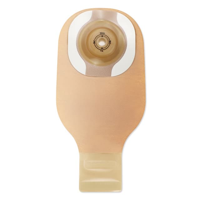 Premier 1-Piece Drainable Ostomy Pouch with Convex CeraPlus Barrier, Microseal Closure and Tape, Up to 1 Inch - Box of 5 - Image 1