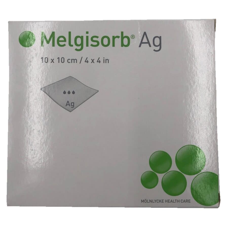 Melgisorb Ag Calcium Alginate Dressing with Silver, 4 x 4 Inch- Box of 10 - Image 1