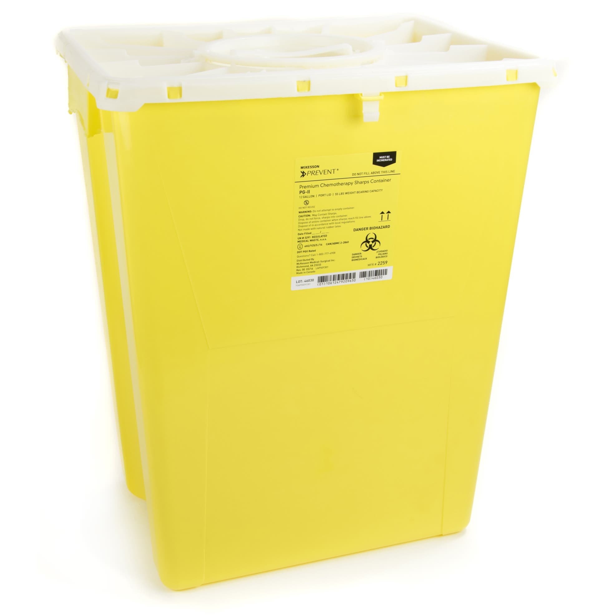 McKesson Prevent Chemotherapy Waste Container, 12 Gallon - Each - Image 1