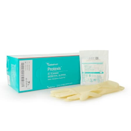 Protexis PI Classic Surgical Glove, Powder-Free, Ivory, Size 7.5 - Case of 400 - Image 1