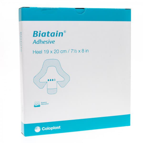 Biatain Heel Adhesive Foam Dressing, 7.5 x 8 Inch - Box of 5 - Image 1