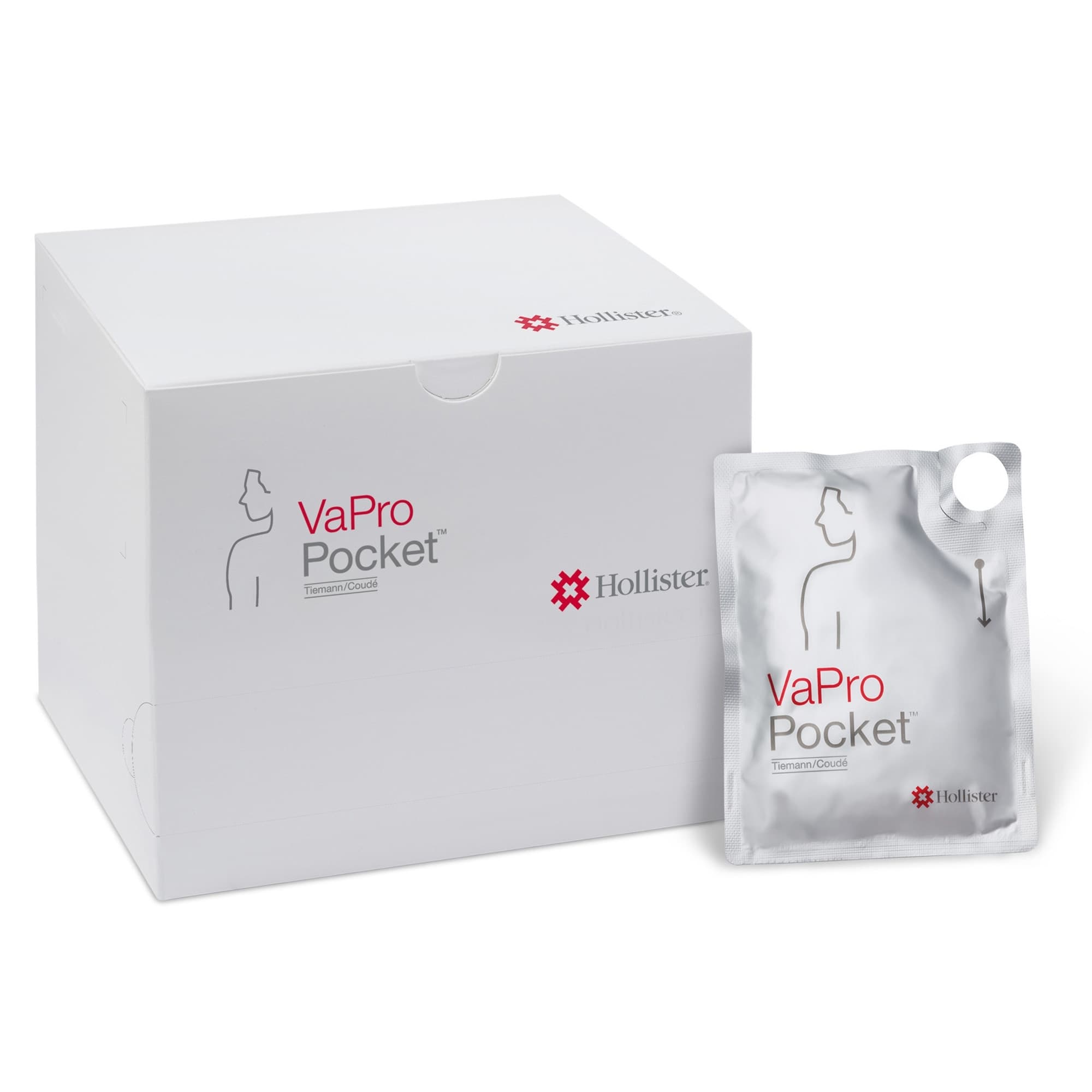 VaPro Pocket Coude No Touch Intermittent Catheter, 12 Fr - Box of 30 - Image 1