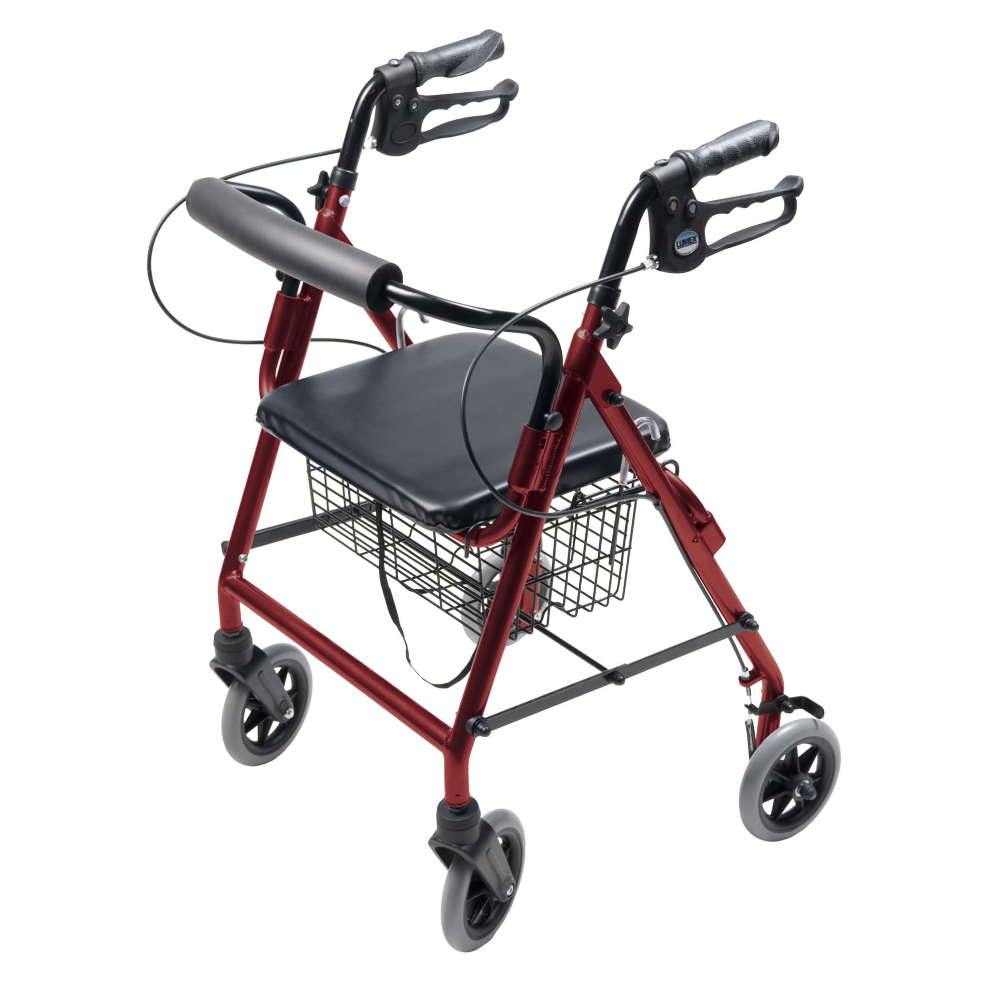 Lumex Four-Wheel Hemi Rollator, Burgundy - Each - Image 1