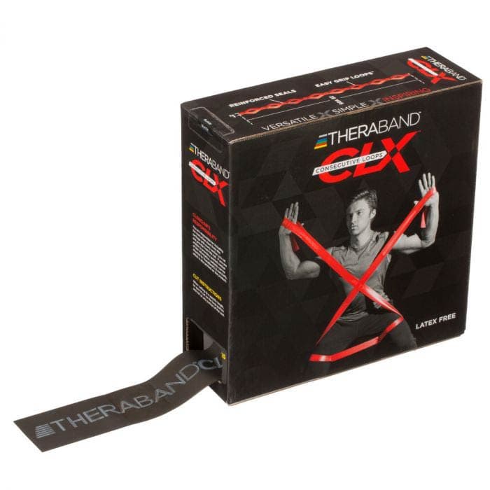 TheraBand CLX Resistance Band with Loops 25 Yard Super Heavy Black - Image 1